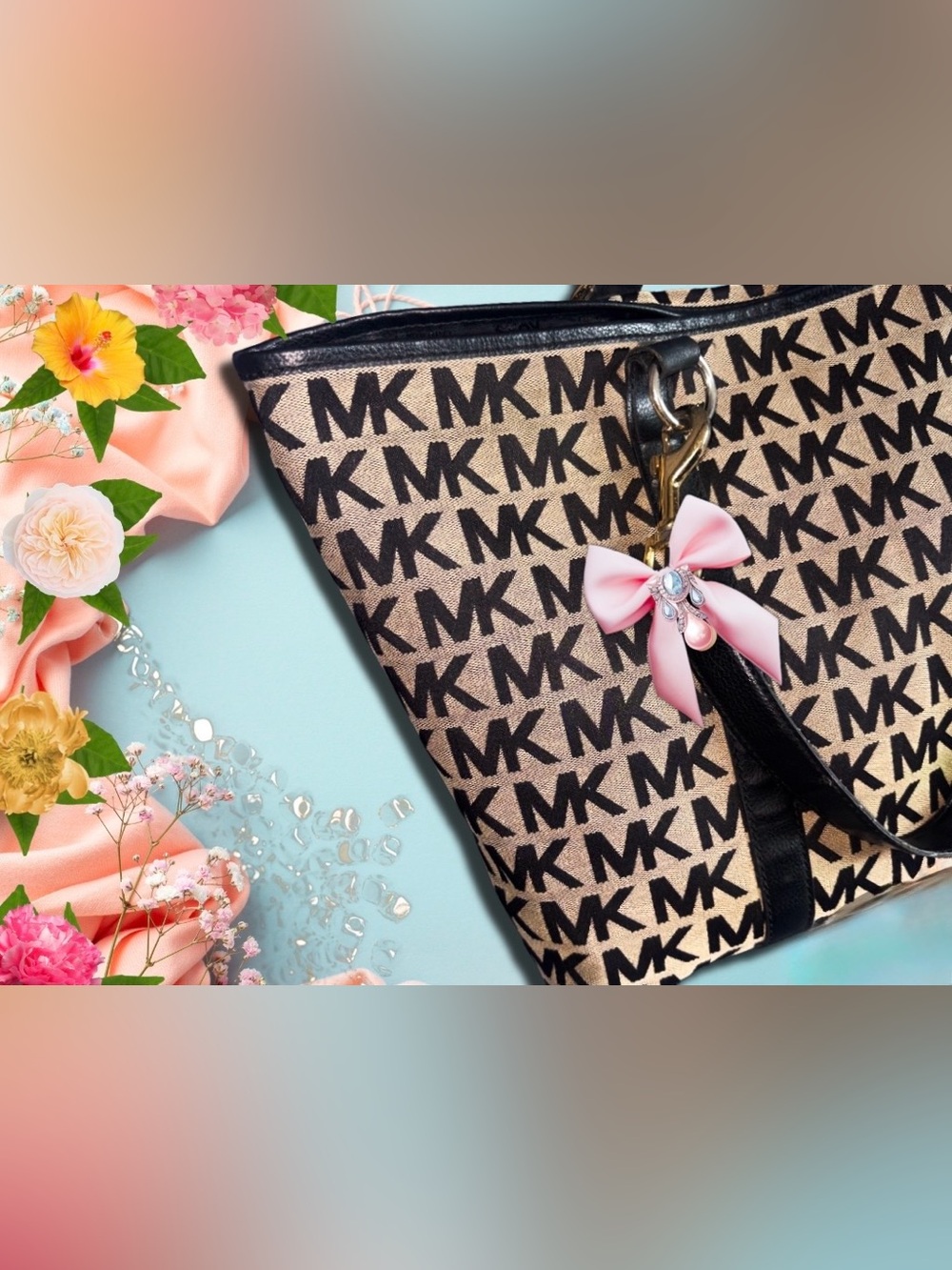 Michael Kors Signature Beige Canvas Handbag